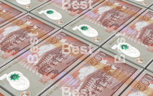 Mauritian rupee bills stacked background