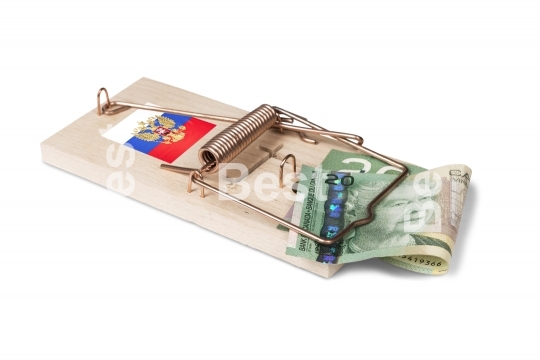 Mouse trap with dollar bill