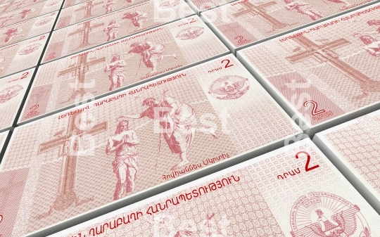 Nagorno karabakh dram bills stacks background