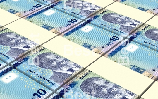 Namibian dollars bills stacks background