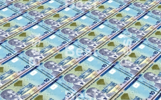 Namibian dollars bills stacks background