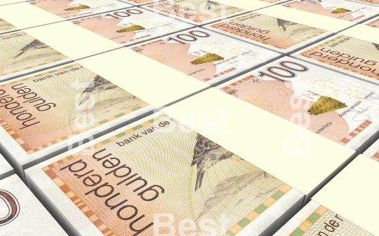 Netherlands Antillean guilder bills stacked background