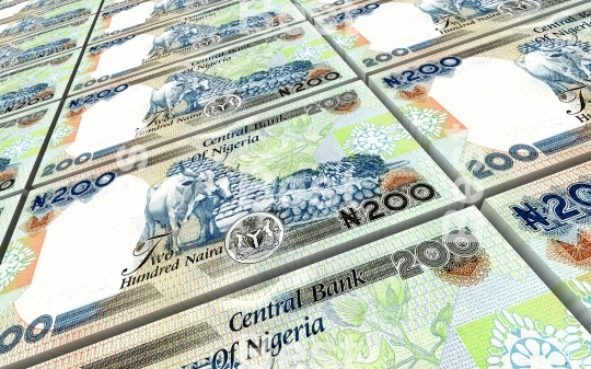 Nigerian nairas bills stacked background