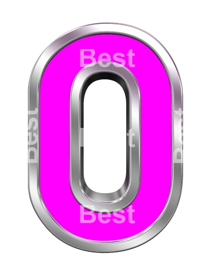 One digit from pink with chrome frame alphabet set