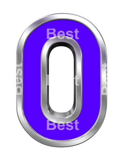 One digit from violet with chrome frame alphabet set