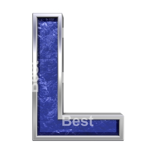 One letter from blue glass cast alphabet set