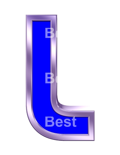 One letter from blue with purple frame alphabet set