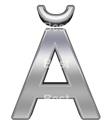 One letter from chrome alphabet set