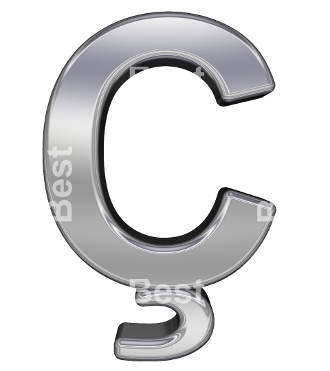 One letter from chrome alphabet set