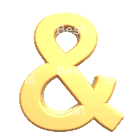 One letter from gold alphabet set