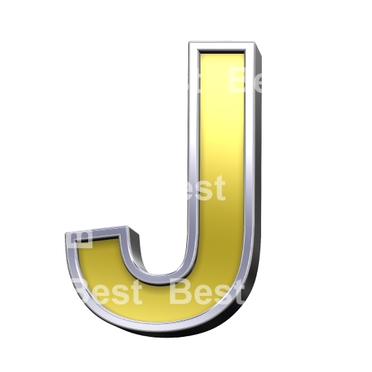 One letter from gold with chrome frame alphabet set