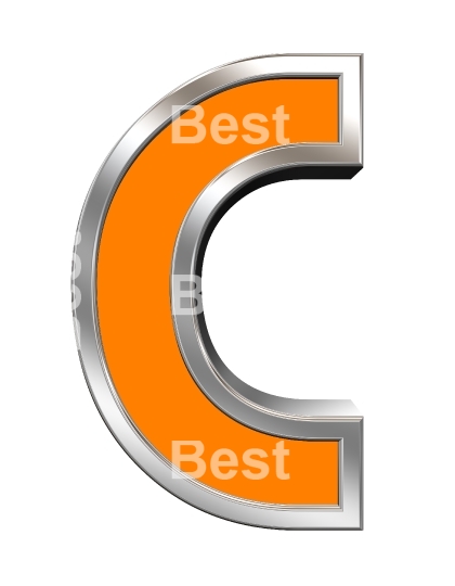 One letter from orange with chrome frame alphabet set