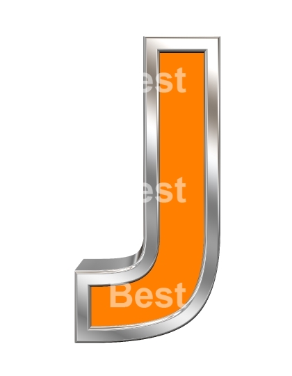 One letter from orange with chrome frame alphabet set