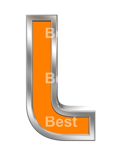 One letter from orange with chrome frame alphabet set