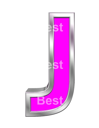 One letter from pink with chrome frame alphabet set