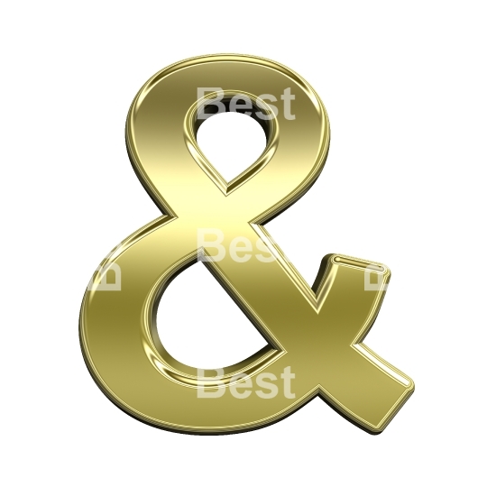 One letter from shiny gold alphabet set