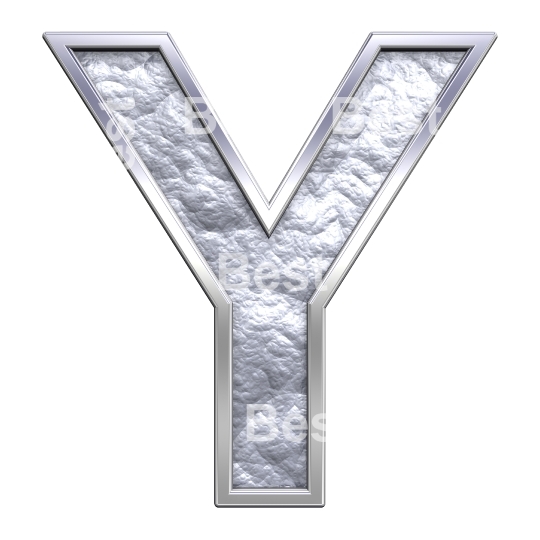 One letter from silver cast alphabet set