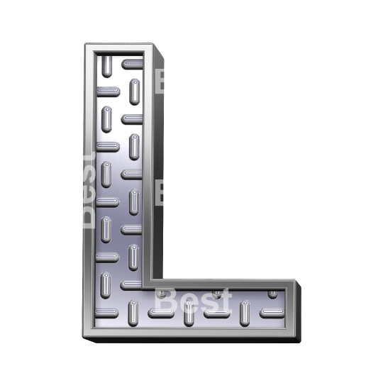 One letter from steel tread plate alphabet set - variant.