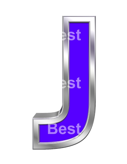 One letter from violet with chrome frame alphabet set