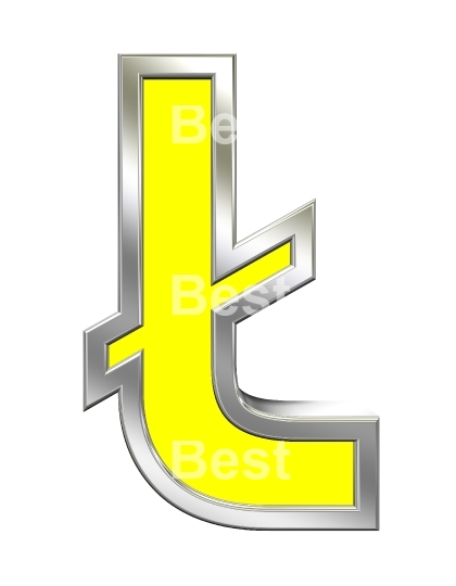 One letter from yellow with chrome frame alphabet set