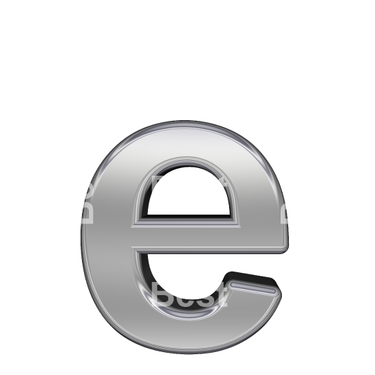 One lower case letter from chrome alphabet set