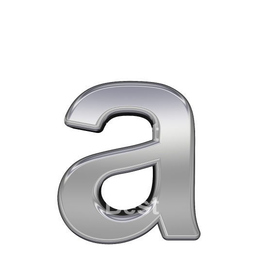 One lower case letter from chrome alphabet set