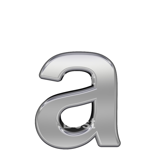 One lower case letter from chrome alphabet set