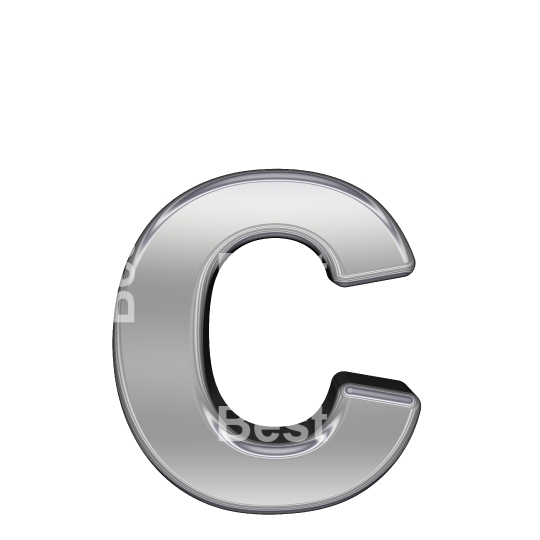 One lower case letter from chrome alphabet set