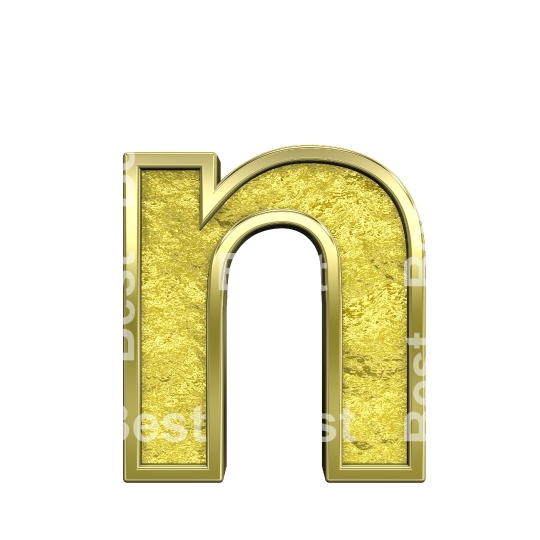 One lower case letter from gold cast alphabet set