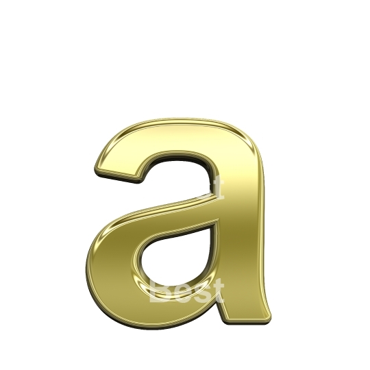 One lower case letter from shiny gold alphabet set