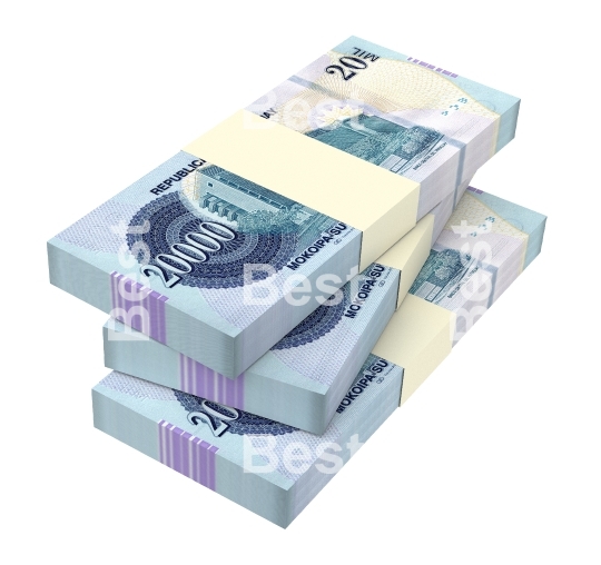 Paraguyan Guarani bills isolated on white background