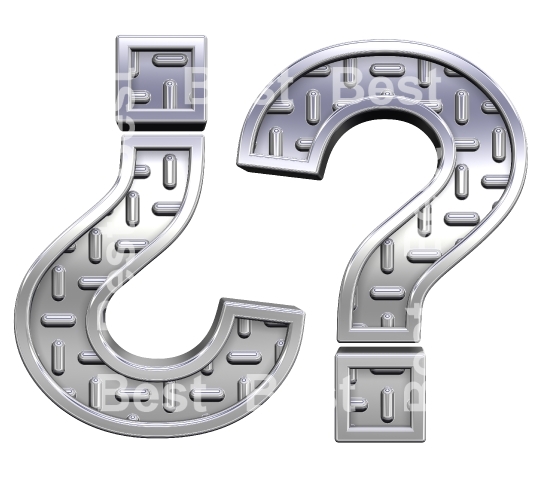 Question mark from steel tread plate alphabet set