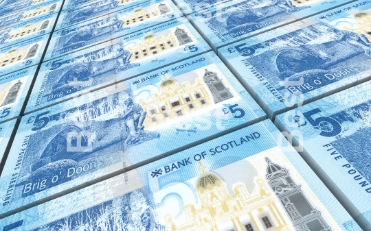 Scotland pound bills stacks background