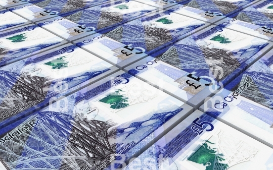 Scotland pound bills stacks background