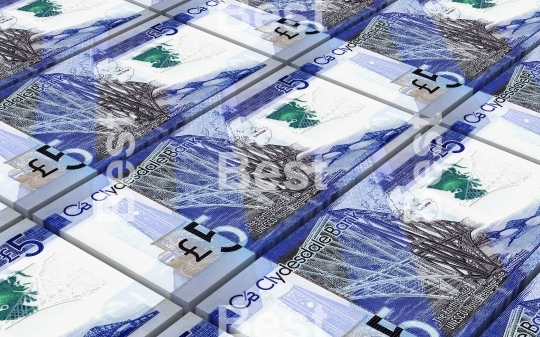 Scotland pound bills stacks background