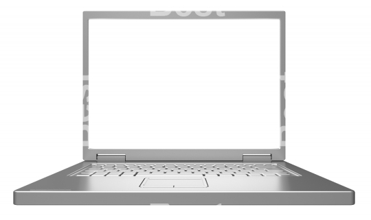 Shiny grey laptop isolated on white