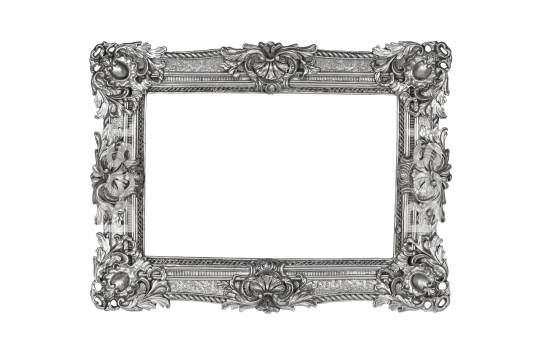 Silver carved picture frame