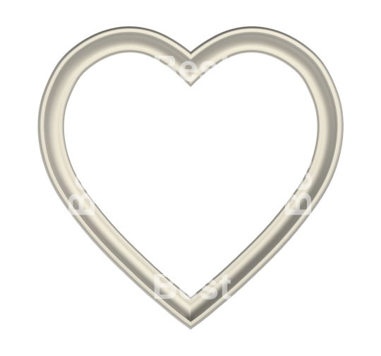 Silver heart picture frame isolated on white