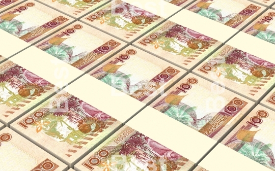 Solomon Islands dollars bills stacked background