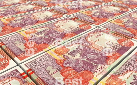 Somalian shilings bills stacked background