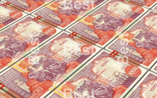 Somalian shilings bills stacked background