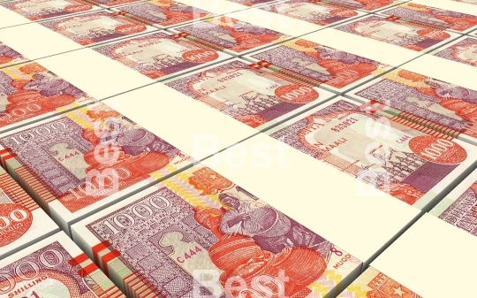 Somalian shilings bills stacked background