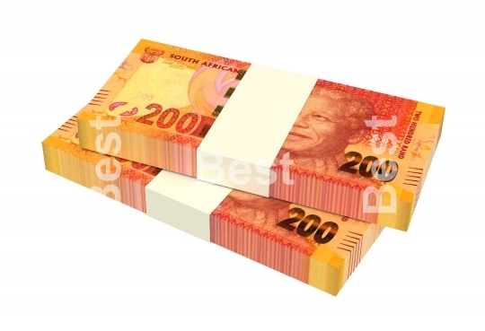 South african rands isolated on white background