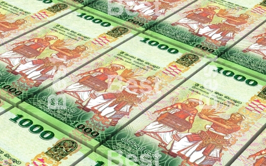 Sri Lankan bills stacks background