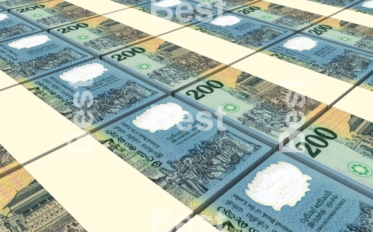 Sri Lankan bills stacks background