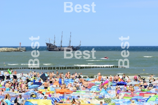 Summer beach in Ustka