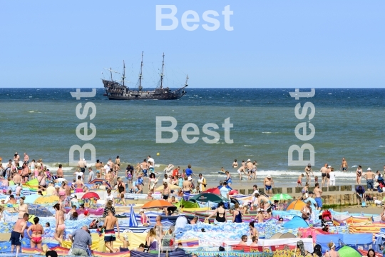 Summer beach in Ustka