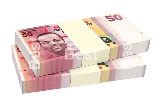 Swazi emalangeni bills isolated on white background