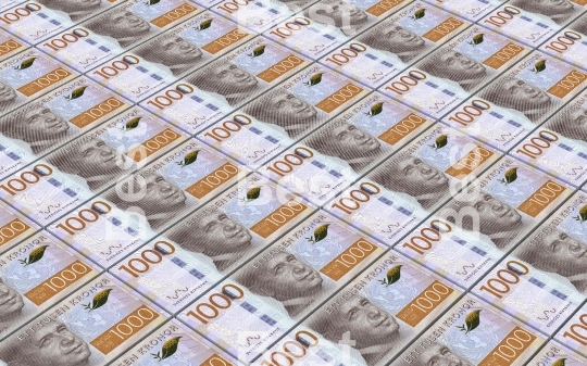 Swedish kronor bills stacks background