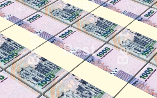 Tanzanian shilling bills stacks background